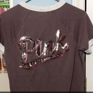 Blingy sequined VS PINK women's xs shirt. Brand new